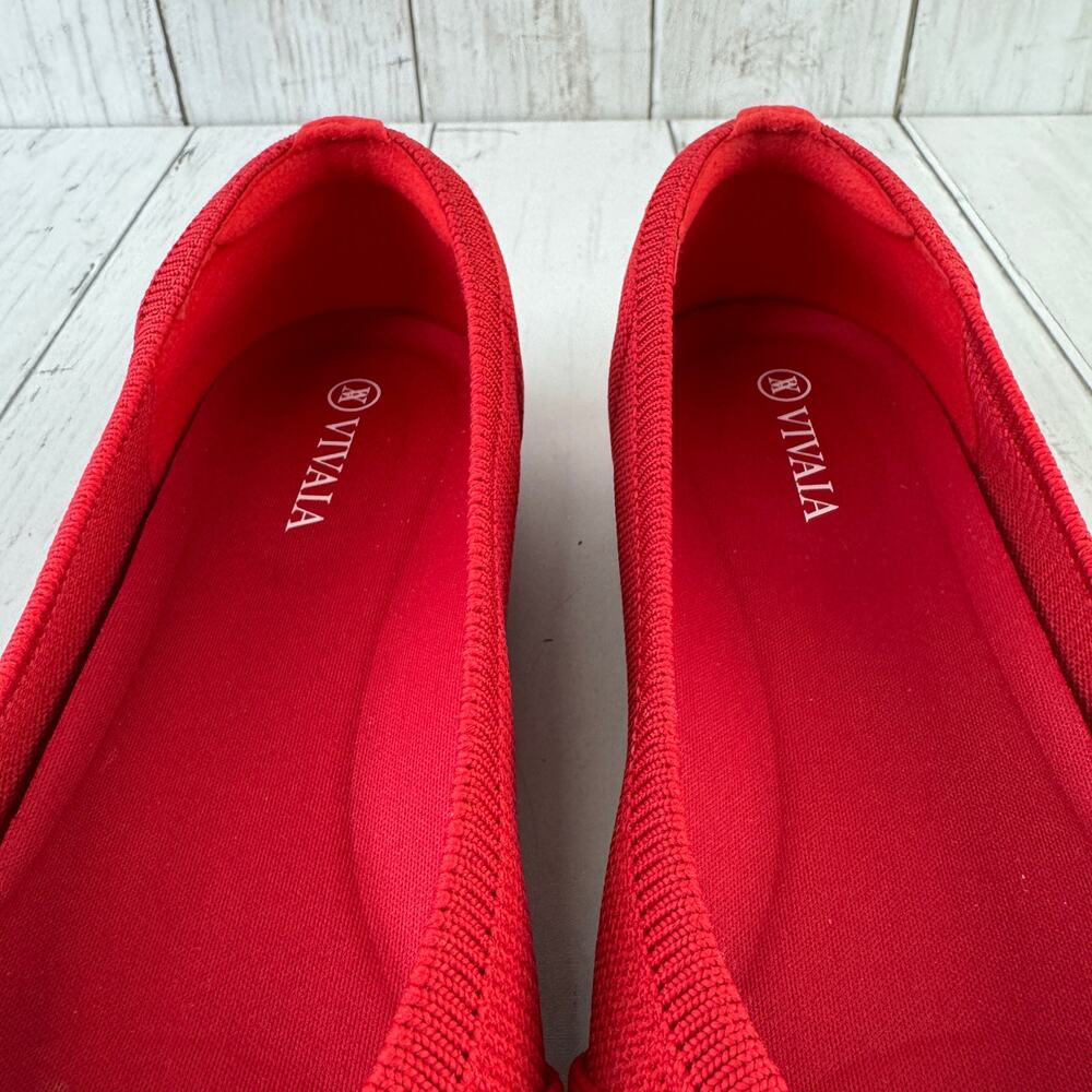 Vivaia Ruby Red Bibi Almond-Toe Knotted Flats Adorable Knot Style Size 38/7-7.5 - Picture 11 of 13